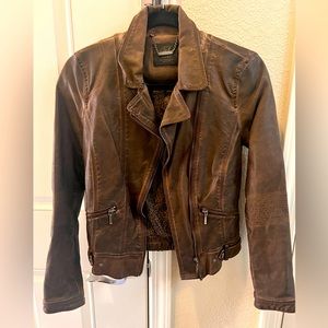 Zara brown faux leather jacket